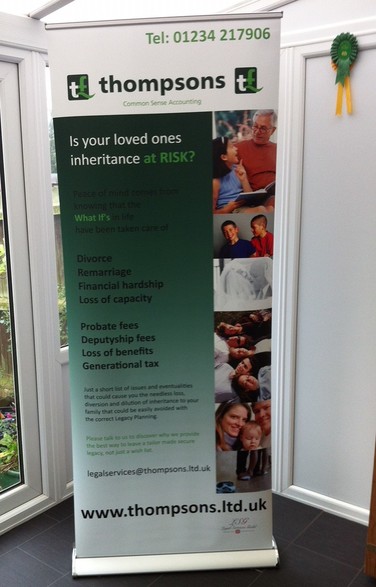 Ascot Graphics - roll-up exhibition banner for Thompsons Common Sense Accounting